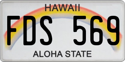 HI license plate FDS569