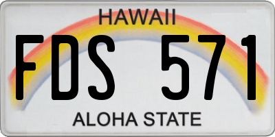 HI license plate FDS571