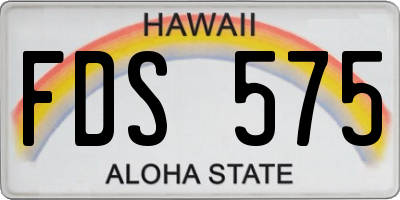 HI license plate FDS575