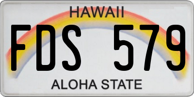 HI license plate FDS579