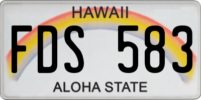 HI license plate FDS583