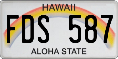 HI license plate FDS587