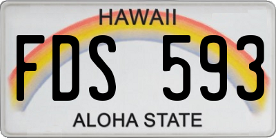 HI license plate FDS593