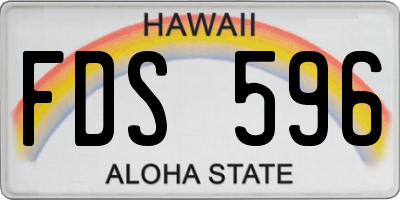 HI license plate FDS596