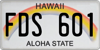 HI license plate FDS601