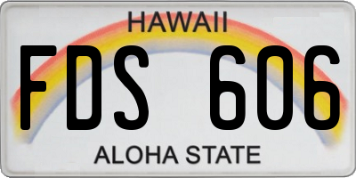 HI license plate FDS606