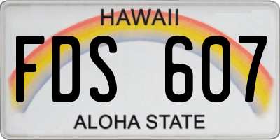 HI license plate FDS607