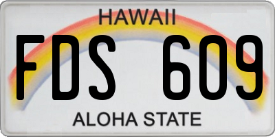HI license plate FDS609
