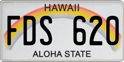 HI license plate FDS620
