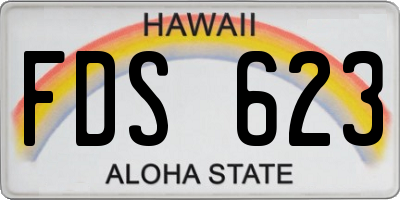 HI license plate FDS623