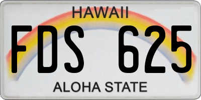 HI license plate FDS625