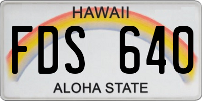 HI license plate FDS640