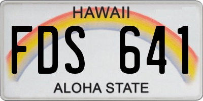 HI license plate FDS641