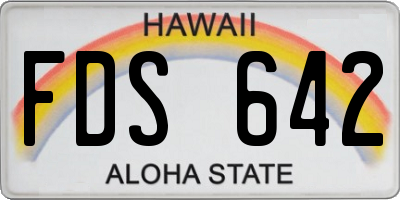 HI license plate FDS642