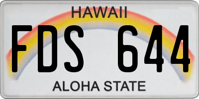HI license plate FDS644