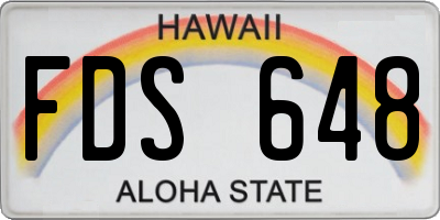 HI license plate FDS648