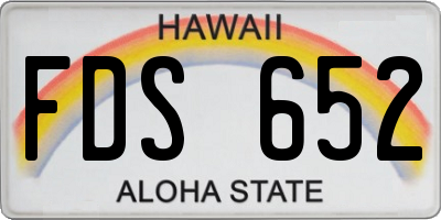 HI license plate FDS652