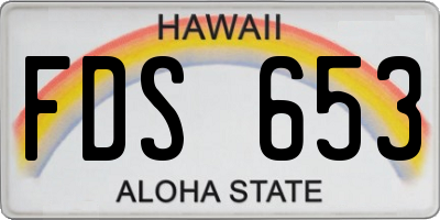 HI license plate FDS653