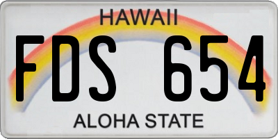 HI license plate FDS654