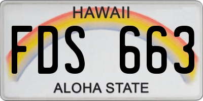HI license plate FDS663