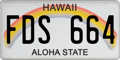 HI license plate FDS664