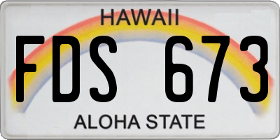 HI license plate FDS673