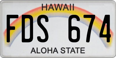HI license plate FDS674
