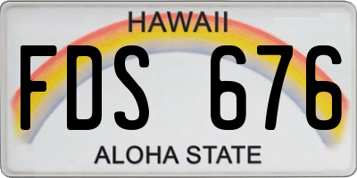 HI license plate FDS676