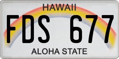 HI license plate FDS677
