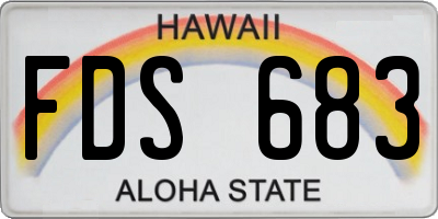 HI license plate FDS683