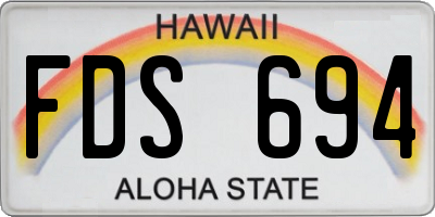 HI license plate FDS694