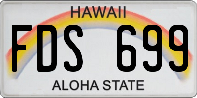 HI license plate FDS699