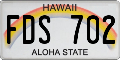 HI license plate FDS702