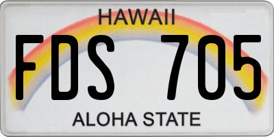 HI license plate FDS705