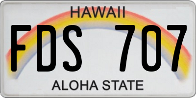HI license plate FDS707