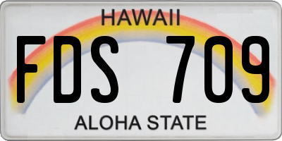 HI license plate FDS709