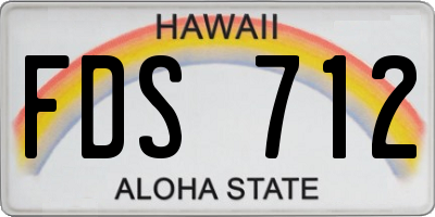 HI license plate FDS712