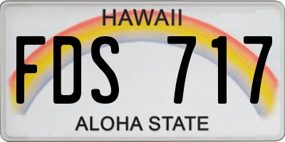 HI license plate FDS717