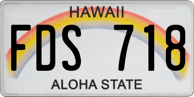 HI license plate FDS718