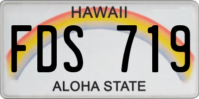 HI license plate FDS719