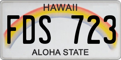HI license plate FDS723