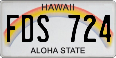 HI license plate FDS724