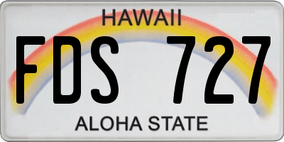 HI license plate FDS727