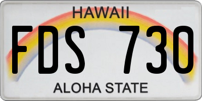 HI license plate FDS730