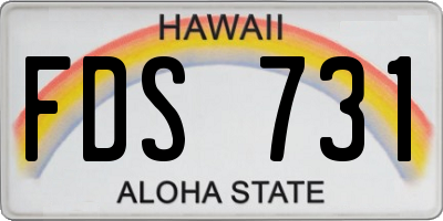 HI license plate FDS731