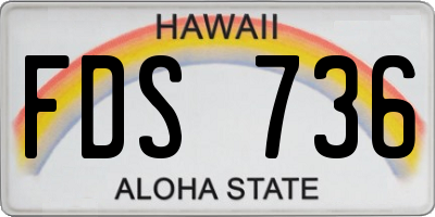 HI license plate FDS736