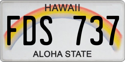 HI license plate FDS737