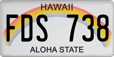 HI license plate FDS738