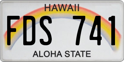 HI license plate FDS741