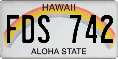 HI license plate FDS742